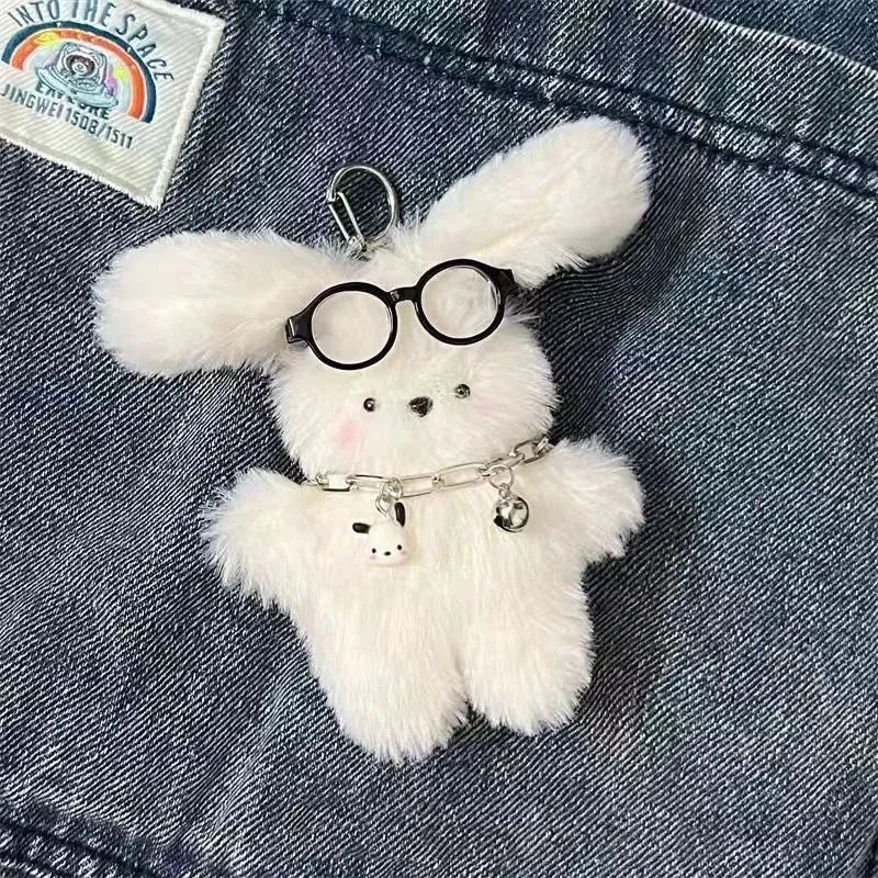 Kawaii Plush Rabbit Keychain & Accessories 🎀🐇 - Adorable Doll Bag Charm with Necklace & Hairpin! 💖✨