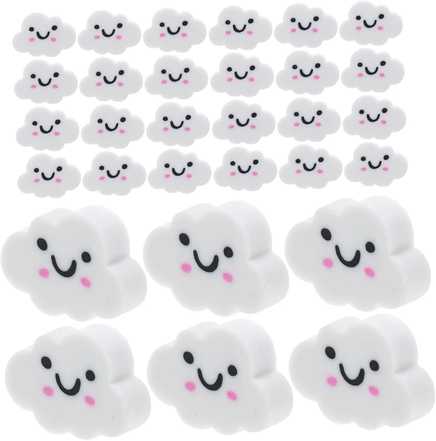 KICHOUSE 50Pcs Cute Cloud Shaped Mini Erasers Portable Sketching Erasers for Fun School Supplies Goodie Bag Fillers for Drawing and Writing Activities