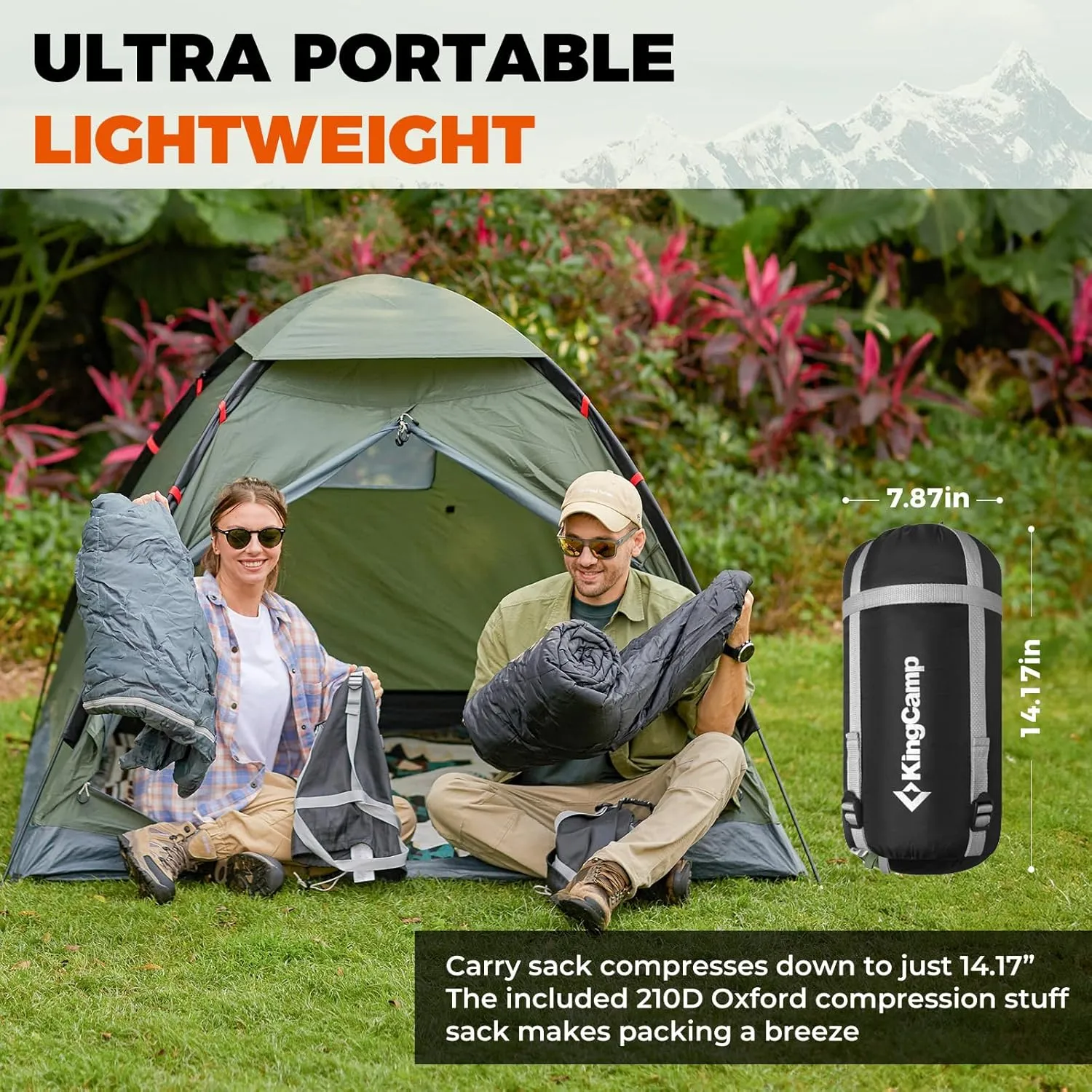 KingCamp Sleeping-Bags Down Sleeping Bag for Adults, Recycled 700 FP Cold Weather 3-4 Season Sleeping Bag