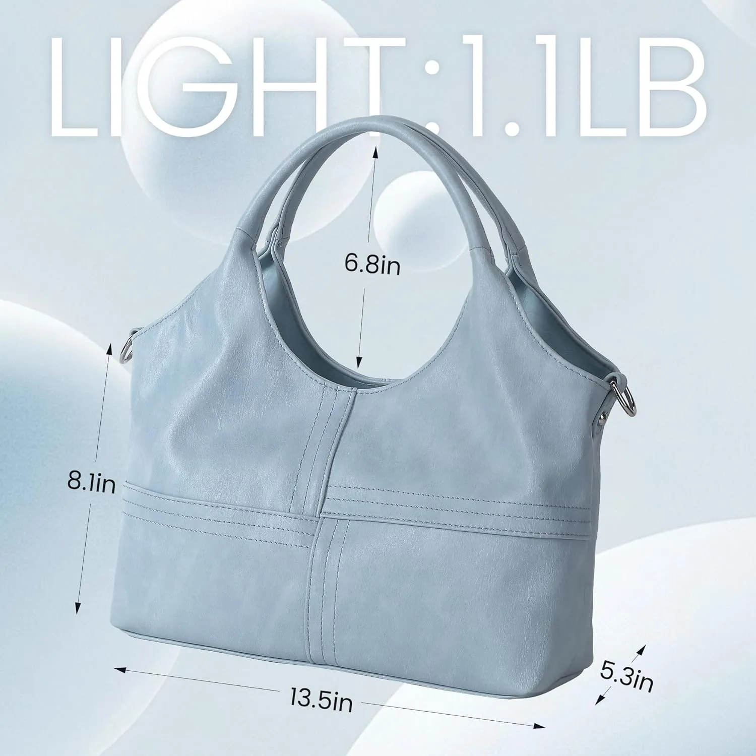 KOGTLA Vegan Leather Purses for Women with Detachable Satchel Strap, Ladies Handbags, Tote Hobo Bags with Top Handle