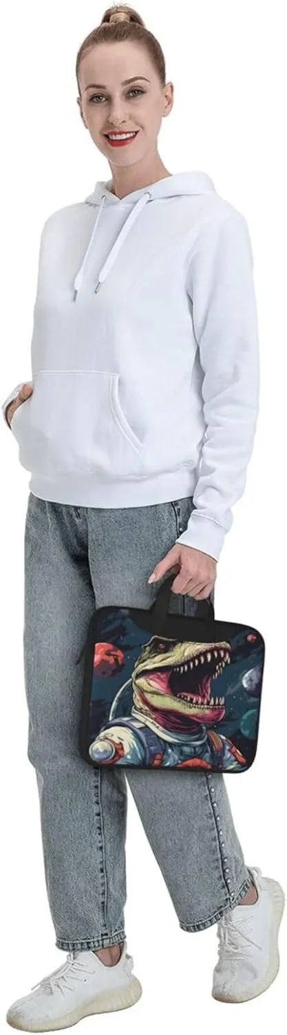 Laptop Bag Space Dinosaur Planets Pattern Laptop Tote Bag Women Men Laptop Sleeve Case Lightweight Computer Bag