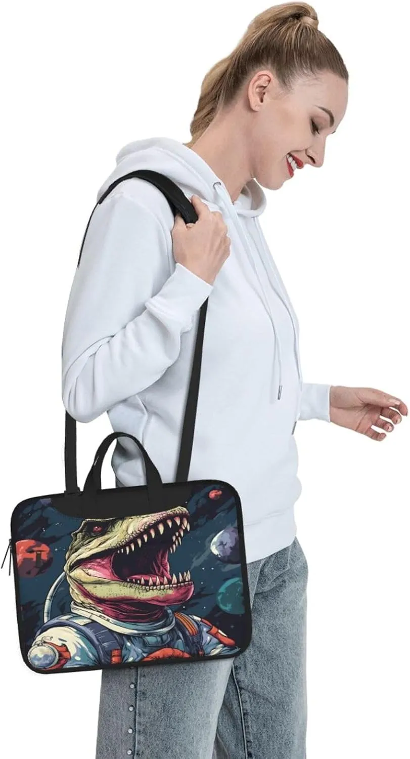 Laptop Bag Space Dinosaur Planets Pattern Laptop Tote Bag Women Men Laptop Sleeve Case Lightweight Computer Bag