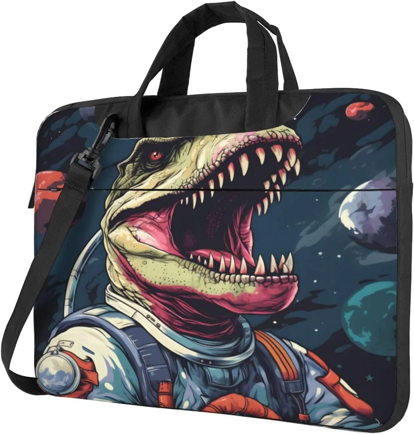 Laptop Bag Space Dinosaur Planets Pattern Laptop Tote Bag Women Men Laptop Sleeve Case Lightweight Computer Bag