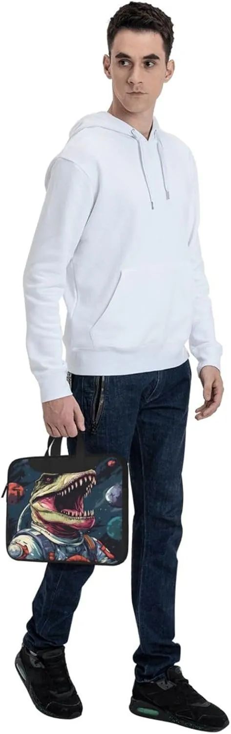 Laptop Bag Space Dinosaur Planets Pattern Laptop Tote Bag Women Men Laptop Sleeve Case Lightweight Computer Bag