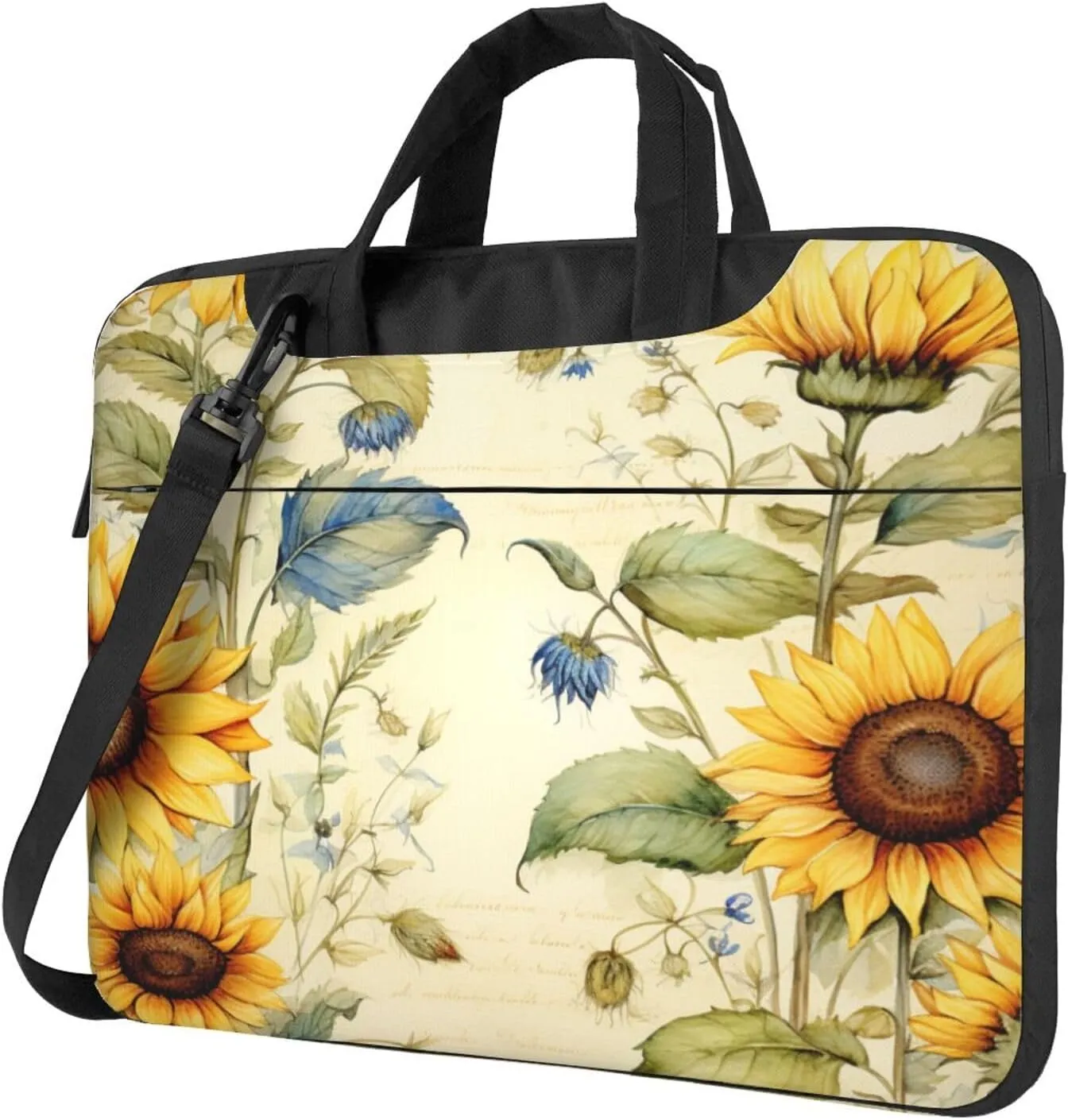 Laptop Bag Vantage Sunflower Old Newspaper Laptop Tote Bag Women Men Laptop Sleeve Case Lightweight Computer Bag