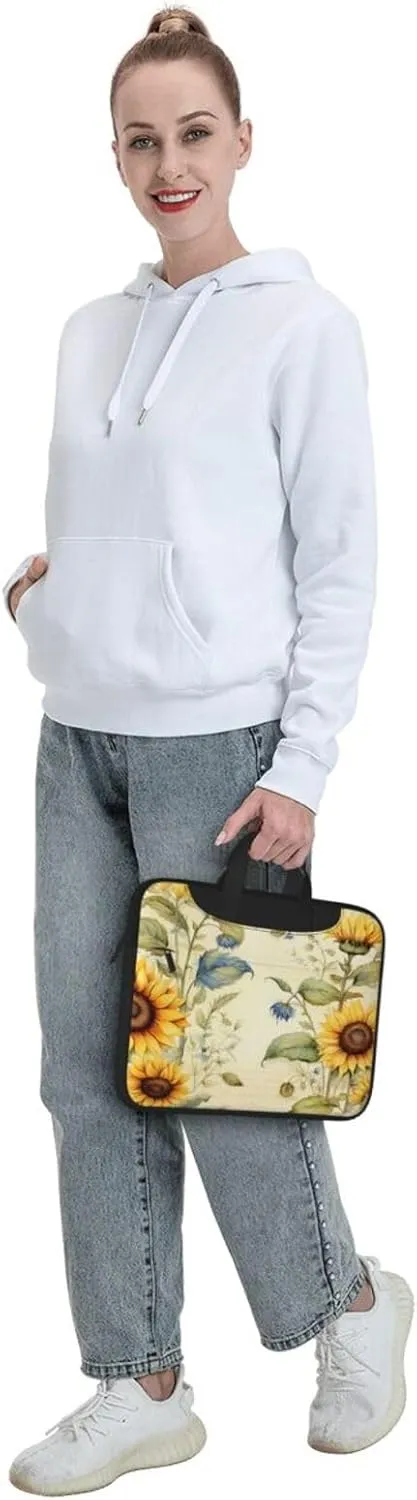 Laptop Bag Vantage Sunflower Old Newspaper Laptop Tote Bag Women Men Laptop Sleeve Case Lightweight Computer Bag