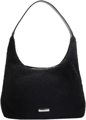 Large Tote Bag For Women Casual Fuzzy Plush Underarm Handbag Furry Shoulder Bag Faux Fur Winter Crossbody Bags Travel Purse