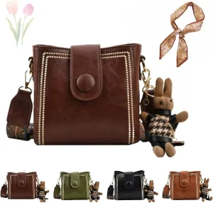 Leather Vintage Fashion Bag with Adjustable Wider Shoulder Strap, Vintage Bucket Bags for Women, Fashion Vintage Bag