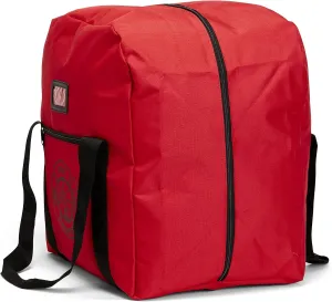 LINE2design Firefighter Heavy Duty Rescue Step-In Turnout Fire Gear Bag with Quick Dry Fabric, Shoulder Strap & Maltese Cross - Red