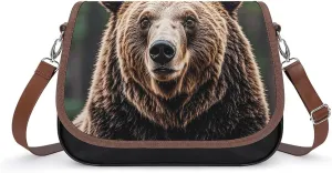 Lodge Bear Deer Laptop Tote Bag Leather Computer Bags Lined Shoulder Purse Purses And Handbags Business Office Work Bag Top Handle Handbag for Women
