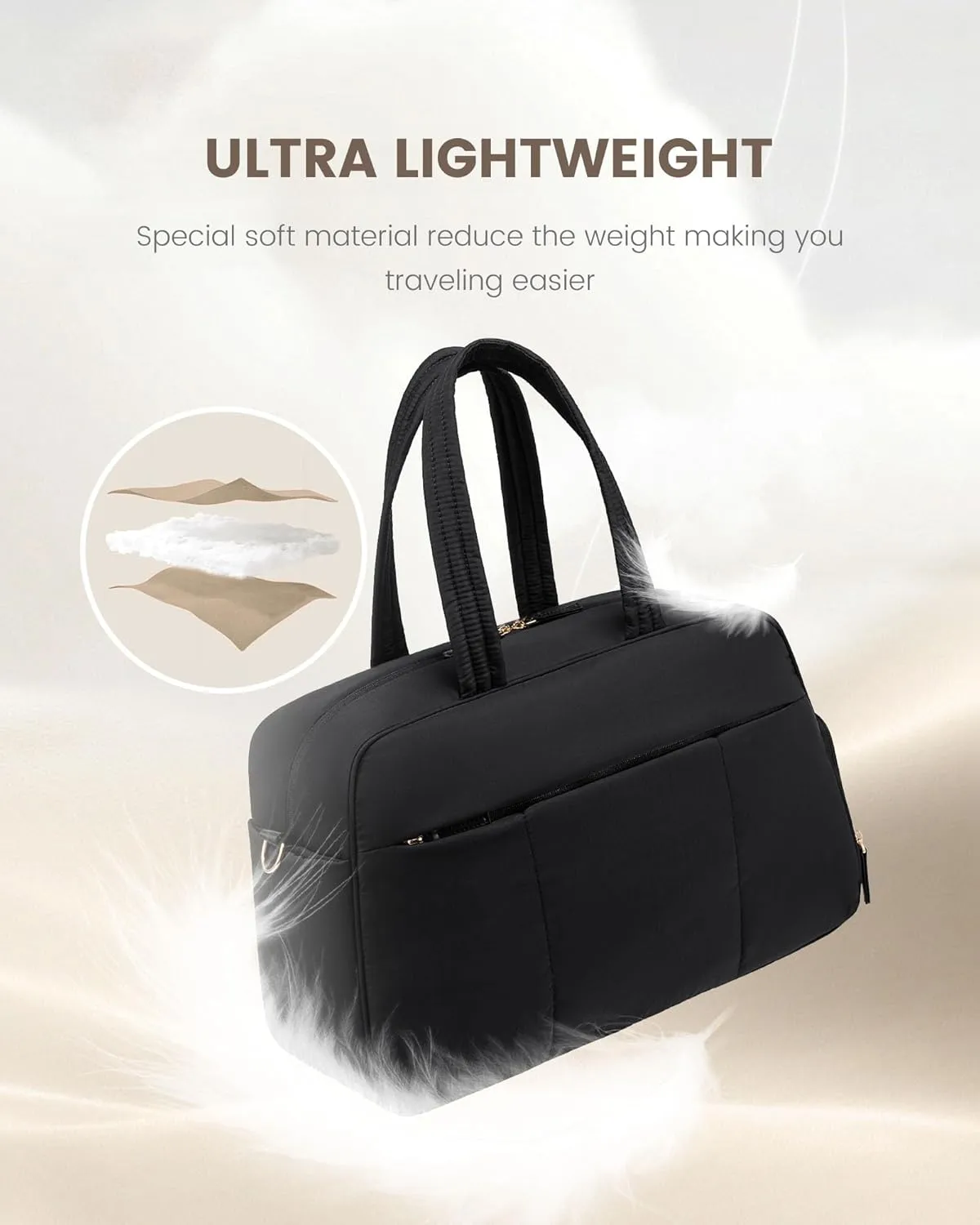 LOVEVOOK Travel Duffel Bag, Gym Bag for Women with Shoe Compartment, Carry on Weekender Bags with Wet Pocket for Women,Water Resistant Puffer Bag Workout Bag for Sports Gym