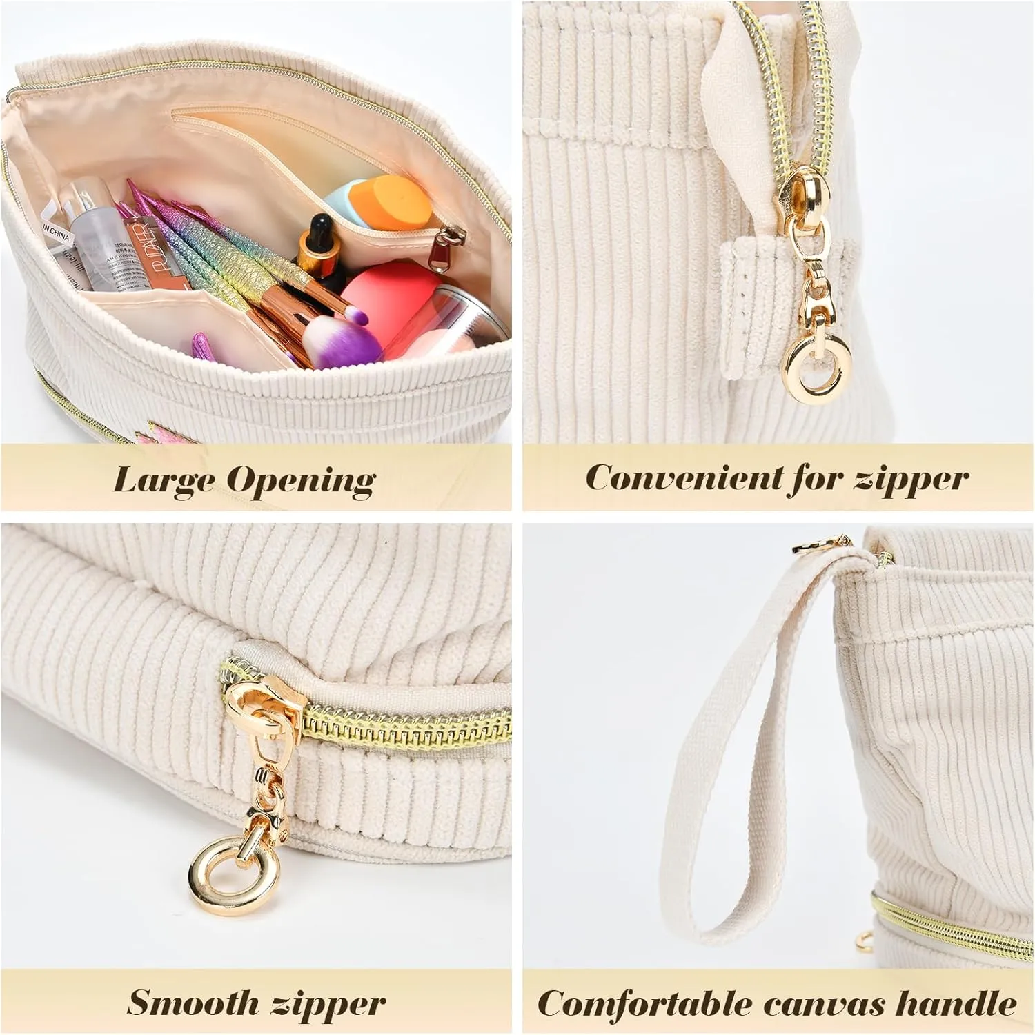 Makeup Bag for Girls Gift, Personalized Graduation Gifts Initial Women Makeup Bag for Travel, Teacher Appreciation Gifts Preppy Make up Bag Cosmetic Bag 18th Birthday Gifts for Teen Girl Trendy - E