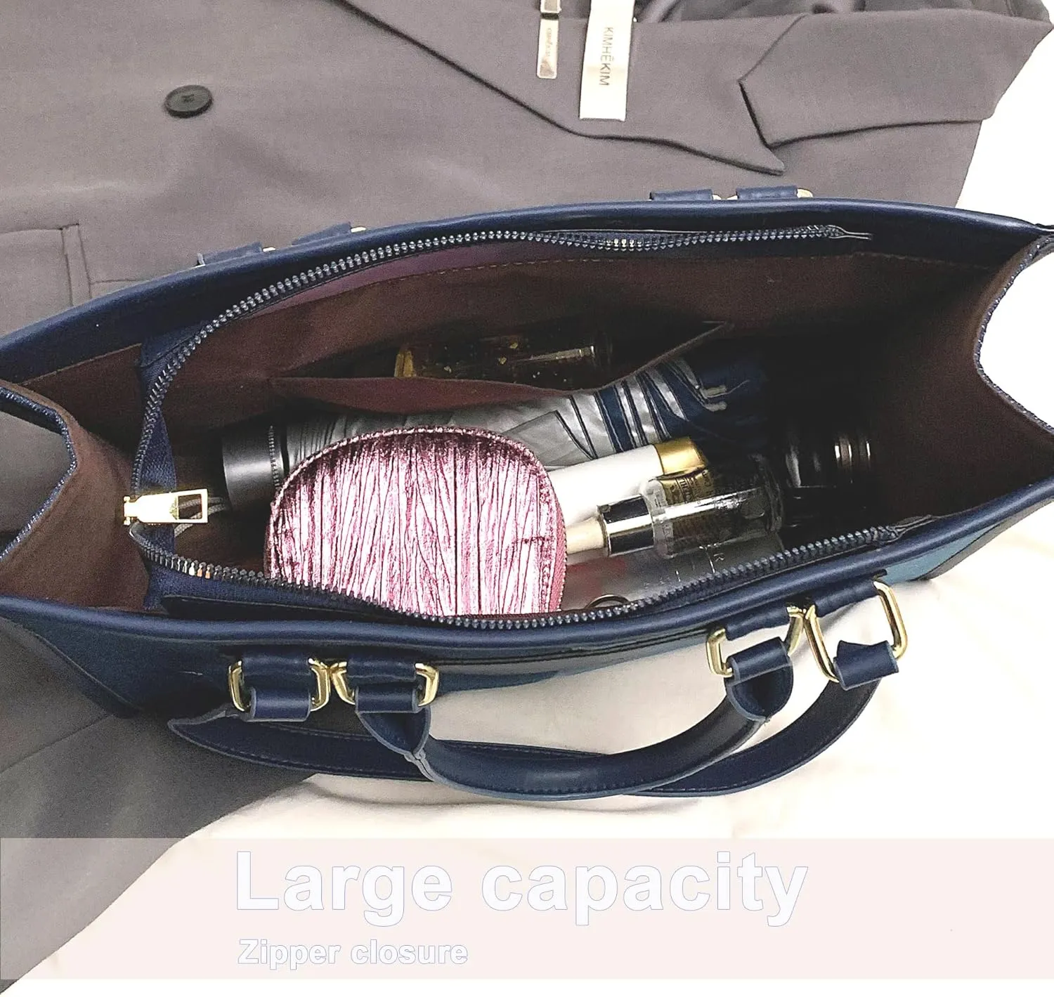 Makukke Denim Tote Bag for Women Large Shoulder Bag Handbag for Work Office Travel Shopping