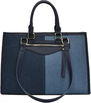 Makukke Denim Tote Bag for Women Large Shoulder Bag Handbag for Work Office Travel Shopping