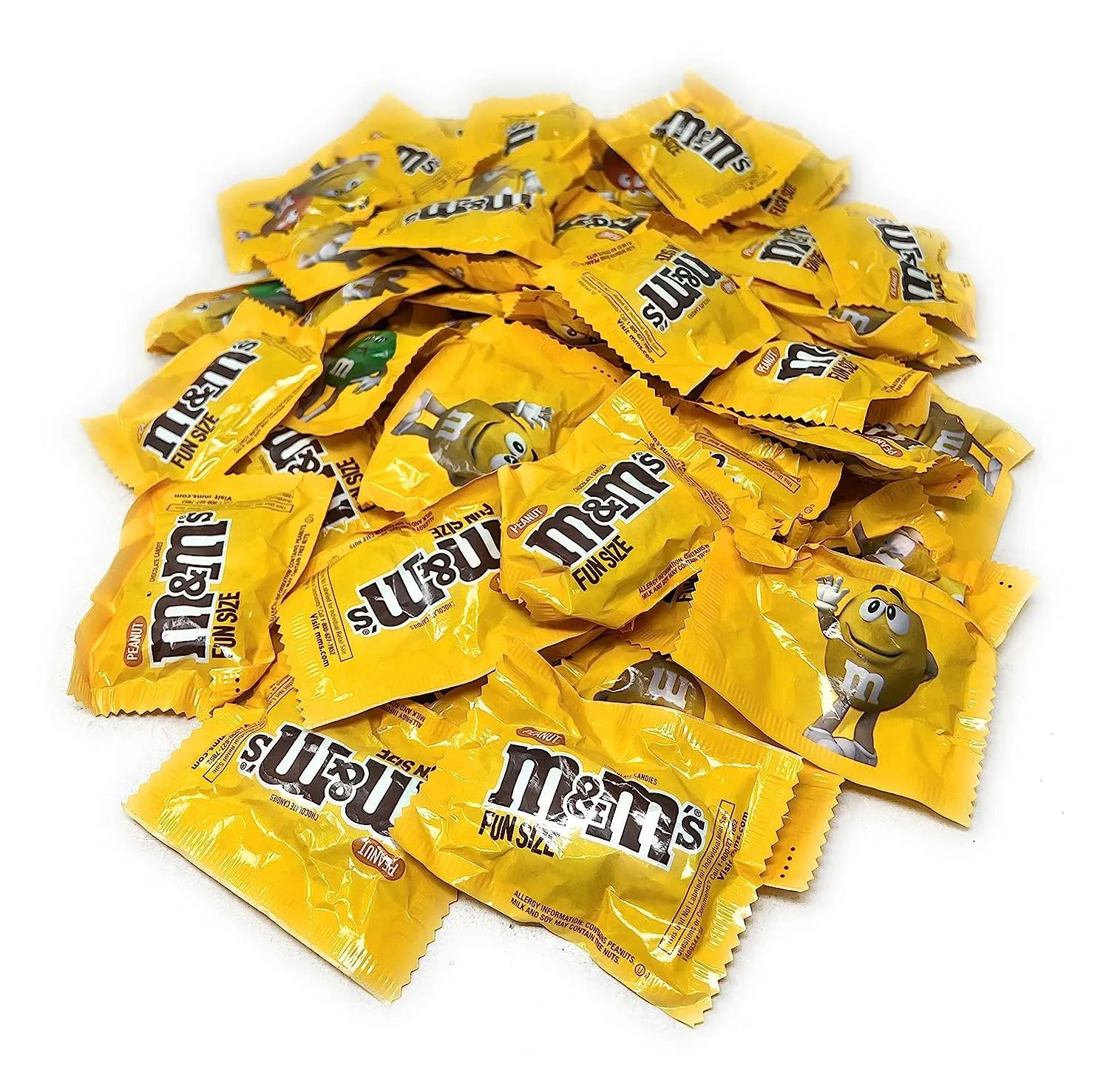 M&M's Peanut Chocolate Fun Size Packs American Candy In A Variety Of Fun Colors Bulk Party Mix 1.5 Lbs. (24 Oz)