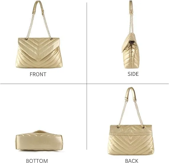 MECOLOR Women’s Fashion Crossbody Bags Lightweight Adjustable Chain Strap Quilted Designer Popular Handbags Shoulder Bag