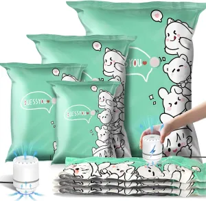 MIAOKE 13 Pack Vacuum Storage Bags with Electric Pump,Travel Saver Storage for Clothing,Space Saver Bags (2Jumbo/2Large/2Medium/6Small) for Bedding,Clothes, Blankets, Comforters