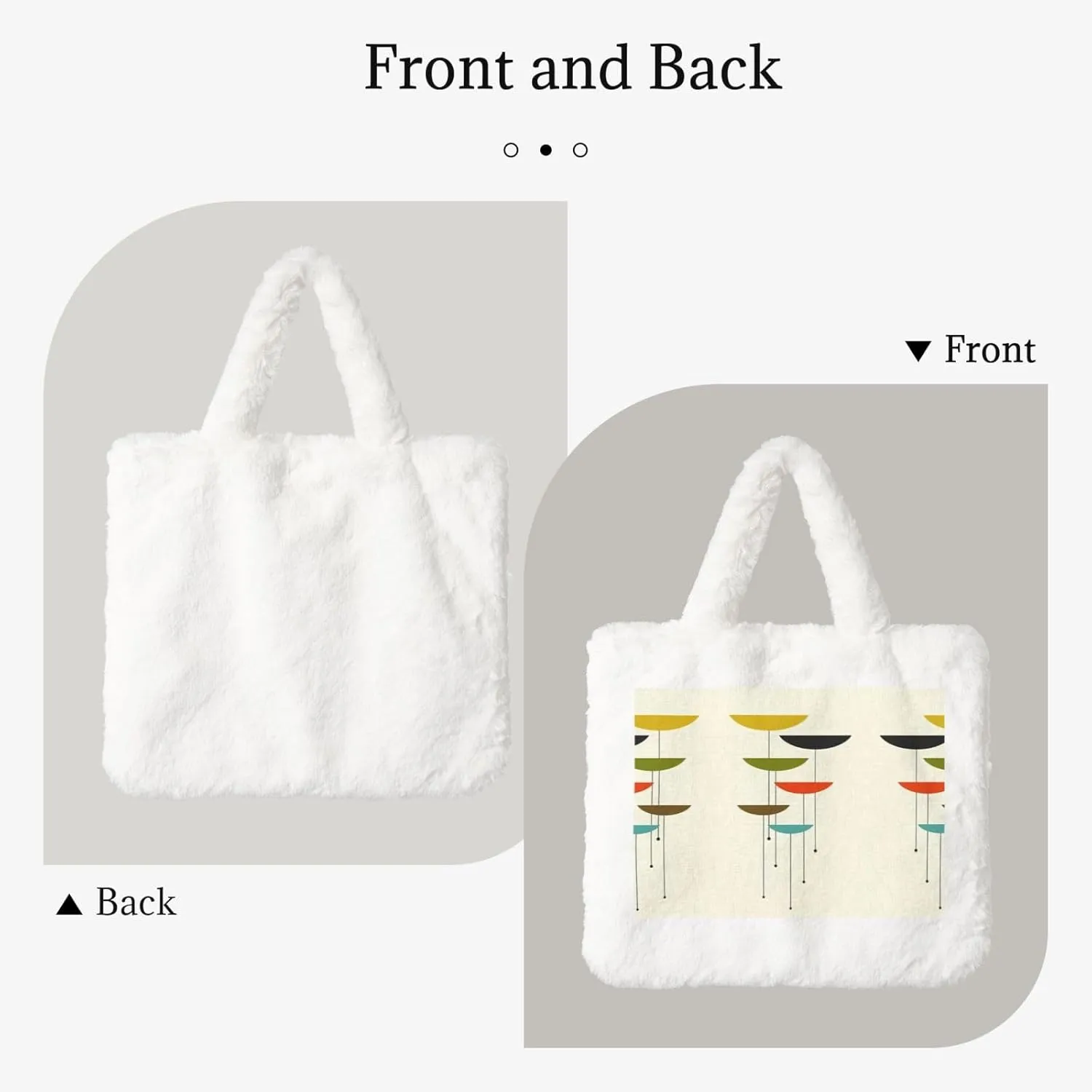 Mid Century Modern Prints Printing Soft Plush Handbag For Womens Tote Bag For Women,Women Satchel Bags Wallet Purse For Gifts
