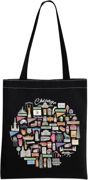 MNIGIU Chicago Tote - Souvenir Travel Welcome Bag