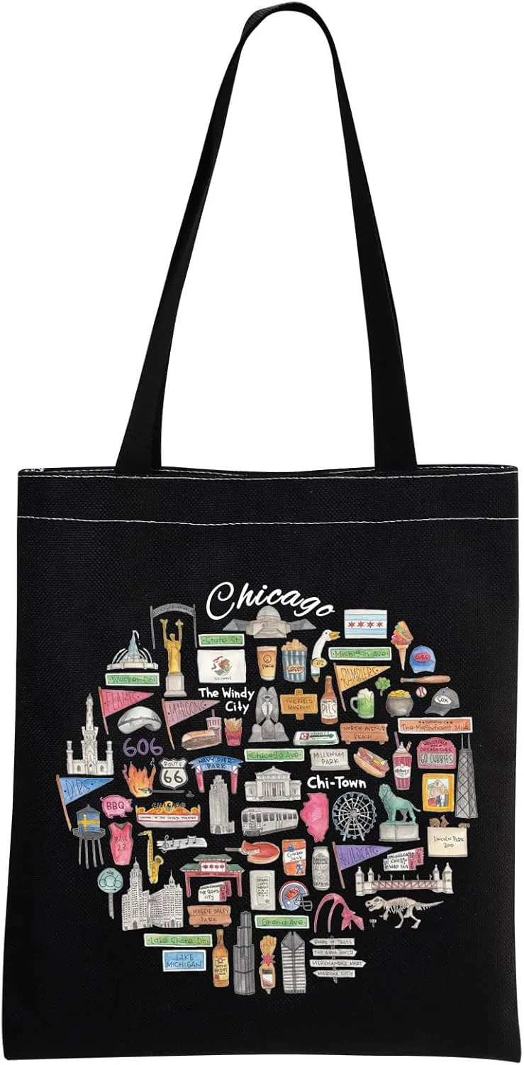 MNIGIU Chicago Tote - Souvenir Travel Welcome Bag