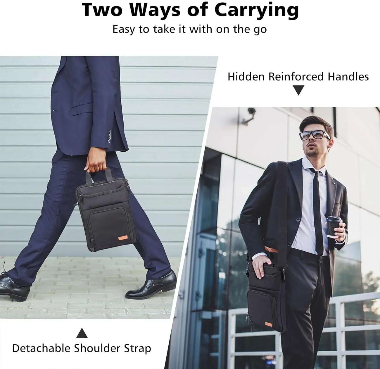 MoKo 9-11 Inch Tablet Sleeve Bag Carrying Case Fits New iPad Air/iPad Pro 11 inch 2024, iPad Air 5 10.9, iPad 10th 10.9, iPad 9/8th 10.2, Tab S8/S9 11, with Shoulder Strap, Handle and Pockets, Black