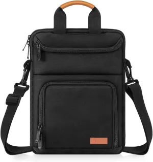 MoKo 9-11 Inch Tablet Sleeve Bag Carrying Case Fits New iPad Air/iPad Pro 11 inch 2024, iPad Air 5 10.9, iPad 10th 10.9, iPad 9/8th 10.2, Tab S8/S9 11, with Shoulder Strap, Handle and Pockets, Black