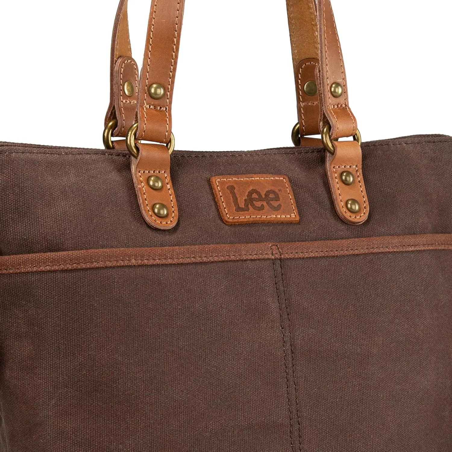 Montana West x Lee Waxed Canvas Tote Bag for Women Work Small Vintage Shoulder Bag and Handbag with Leather Handle