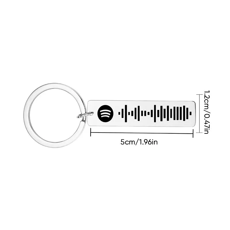 Music Code Plaque Keychain