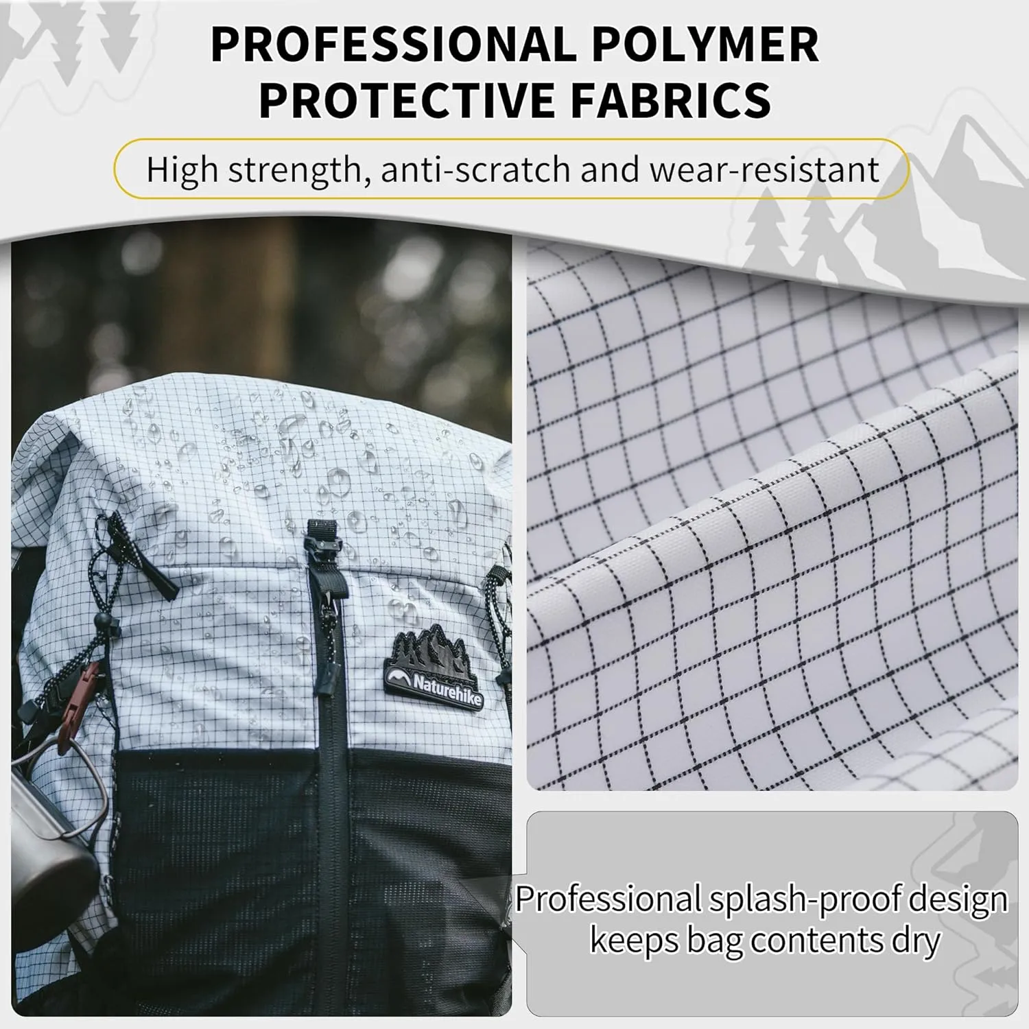 Naturehike Hiking Backpack, 30 5L Travel Backpack with Macromolecule Fabric, Hiking Daypack with AIR Backpack System for Women Men