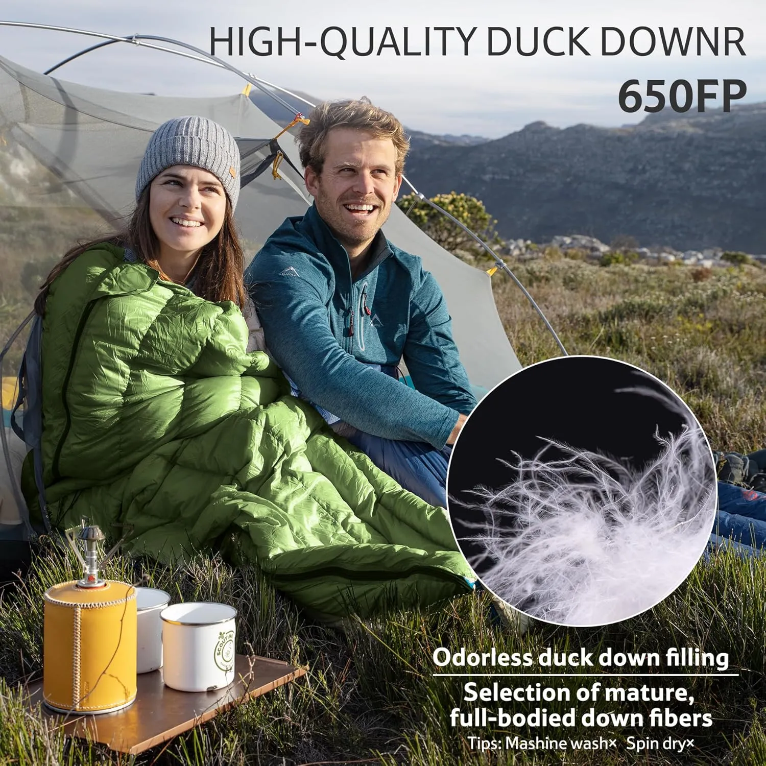 Naturehike Ultralight Backpacking Down Sleeping Bag for Adults, 650 Fill Power Sleeping Bag 20oz for 42-52℉, Compact Lightweight Sleeping Bags for Hiking Camping 3 Seasons