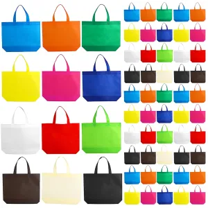 Nicunom 60 Pack Non-Woven Party Favor Bags, Colorful Reausable Gift Bags With Handles Tote Bags Bulk Reusable Grocery Bags Goodie Bags Easter Hunt Bags Gift Bags for Birthday Christmas