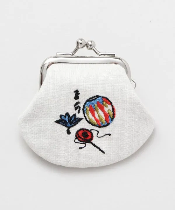 OMOCHA-E Embroidered GAMAGUCHI Purse