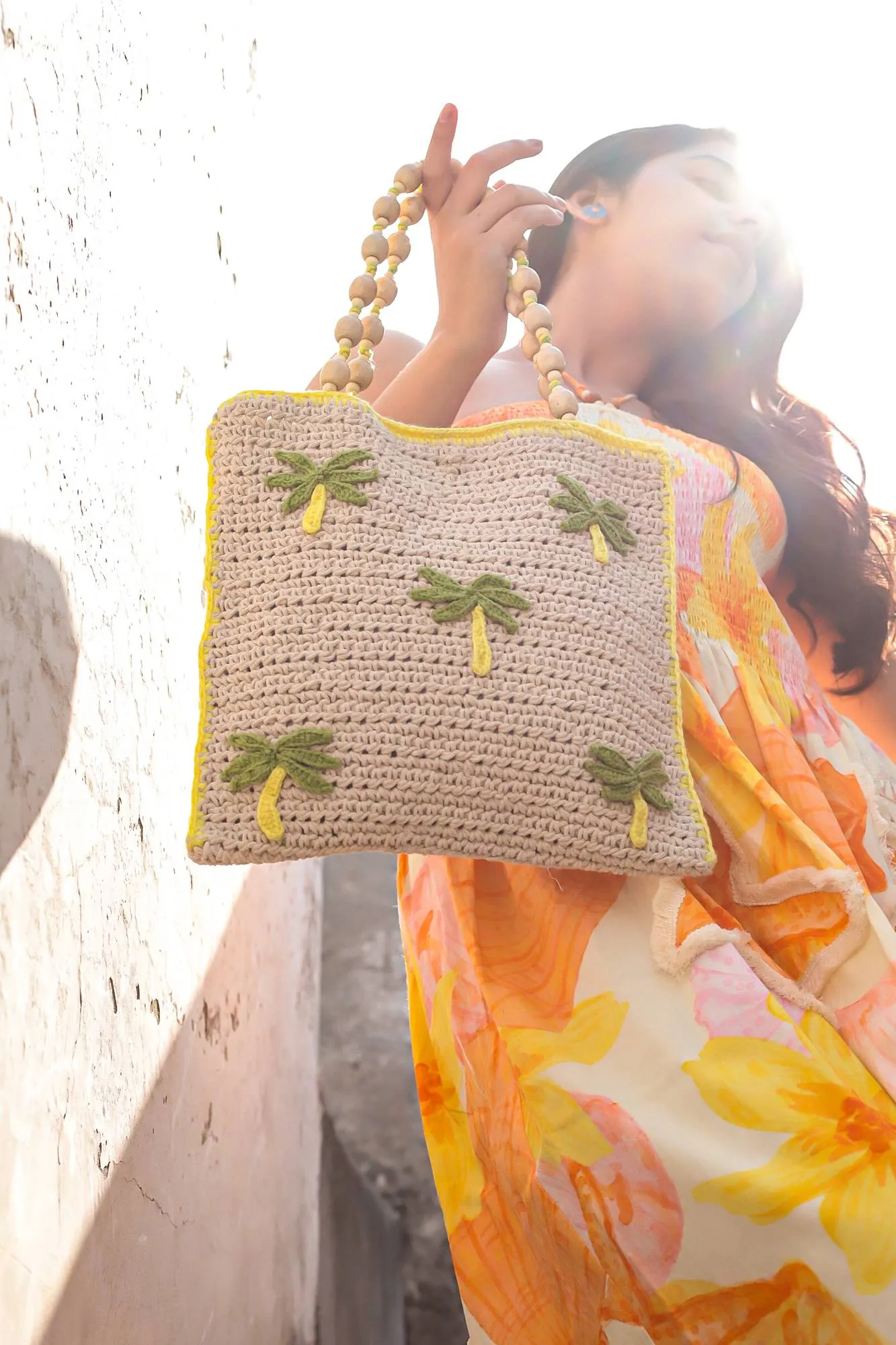 Palm Tree Macrame Hand Bag for Women