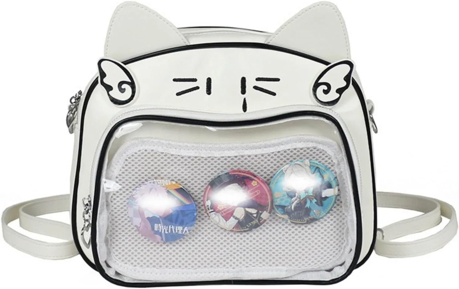 Pokn Cute Cat Ita Bag Pin Display Backpack Y2K Bag Y2k Aesthetic Single Shoulder Crossbody Anime Purse