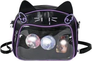 Pokn Cute Cat Ita Bag Pin Display Backpack Y2K Bag Y2k Aesthetic Single Shoulder Crossbody Anime Purse