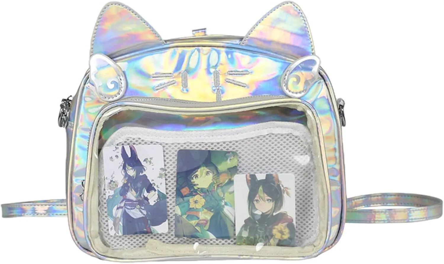 Pokn Cute Cat Ita Bag Pin Display Backpack Y2K Bag Y2k Aesthetic Single Shoulder Crossbody Anime Purse