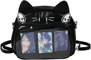 Pokn Cute Cat Ita Bag Pin Display Backpack Y2K Bag Y2k Aesthetic Single Shoulder Crossbody Anime Purse