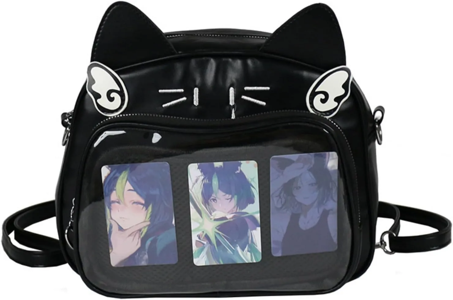 Pokn Cute Cat Ita Bag Pin Display Backpack Y2K Bag Y2k Aesthetic Single Shoulder Crossbody Anime Purse