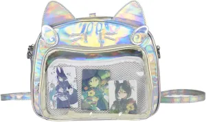 Pokn Cute Cat Ita Bag Pin Display Backpack Y2K Bag Y2k Aesthetic Single Shoulder Crossbody Anime Purse