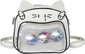 Pokn Cute Cat Ita Bag Pin Display Backpack Y2K Bag Y2k Aesthetic Single Shoulder Crossbody Anime Purse