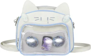 Pokn Cute Cat Ita Bag Pin Display Backpack Y2K Bag Y2k Aesthetic Single Shoulder Crossbody Anime Purse