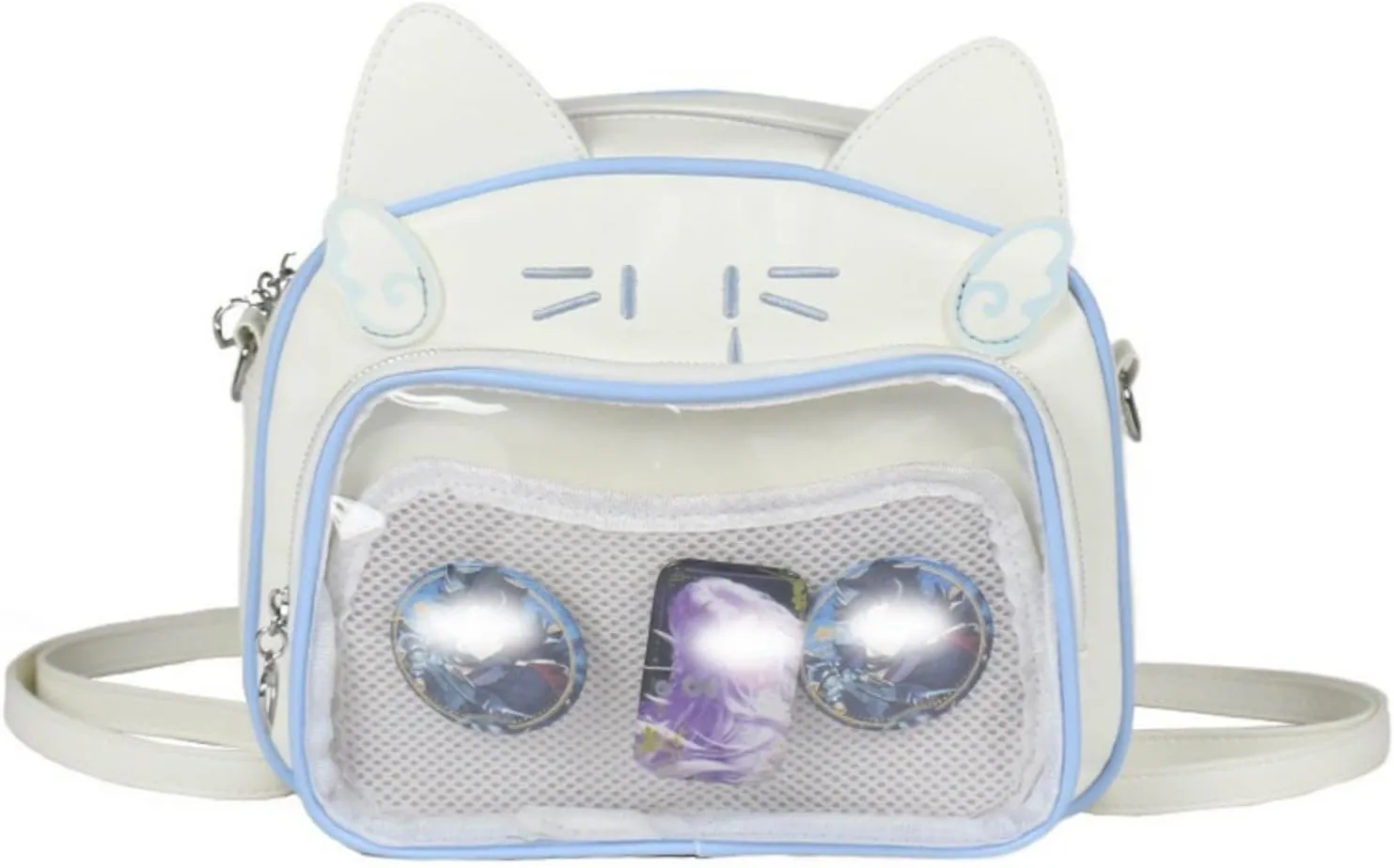 Pokn Cute Cat Ita Bag Pin Display Backpack Y2K Bag Y2k Aesthetic Single Shoulder Crossbody Anime Purse
