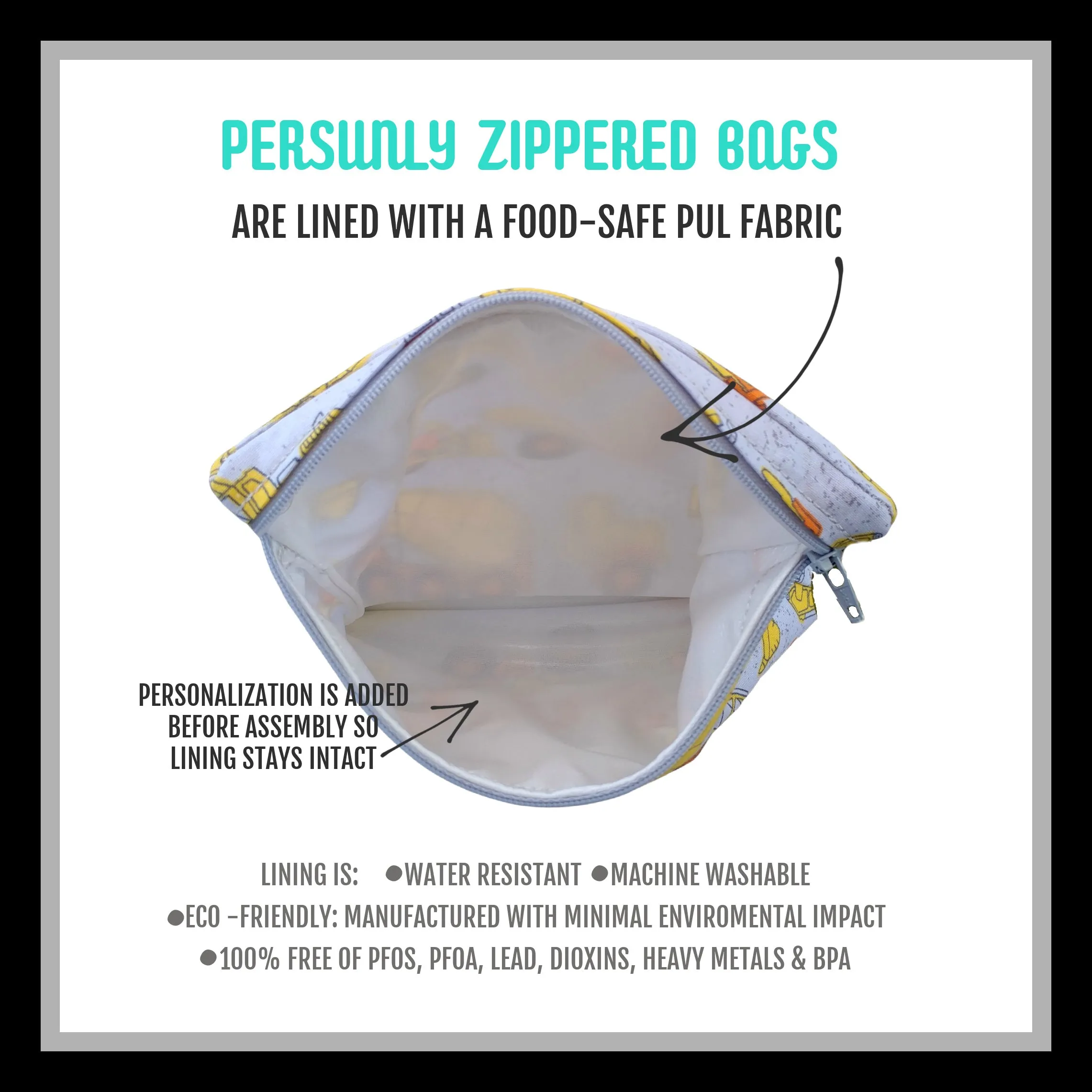 Popcicles Personalized Reusable Food Bag