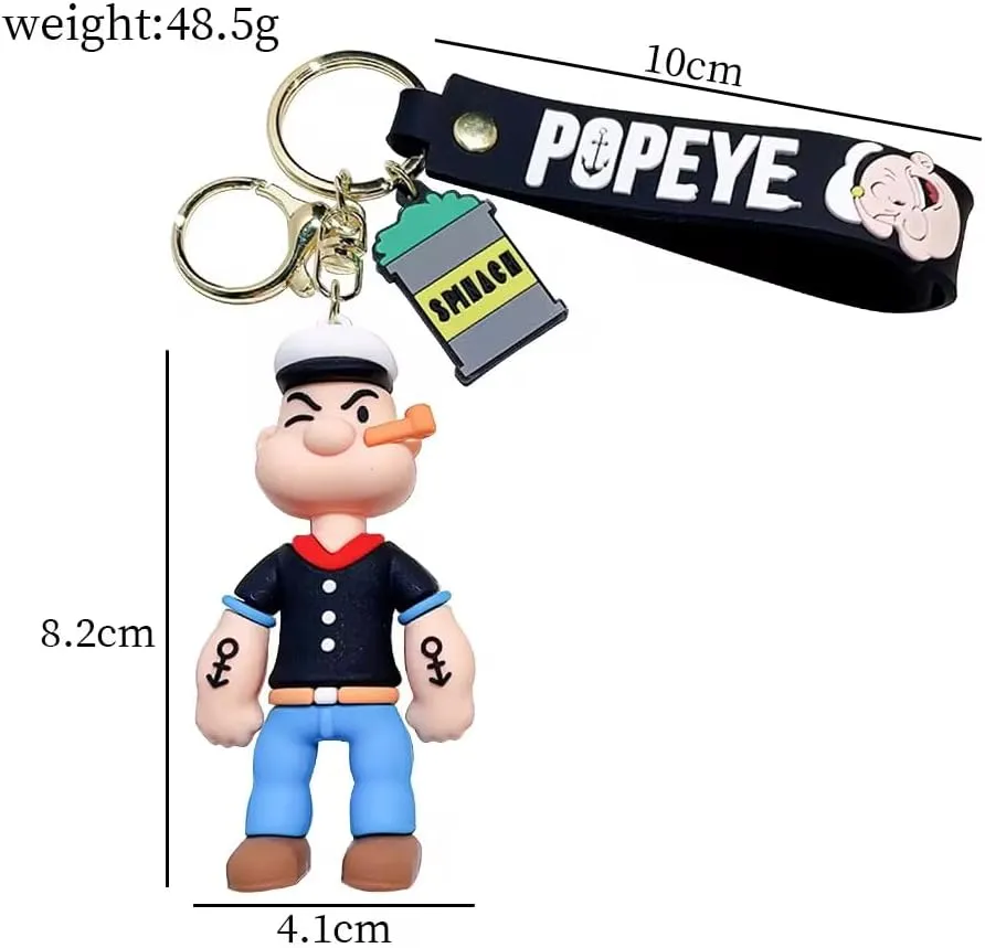 Popeye Keychain, Kids Keychain, Keychain for gift, Bag Pendant, car decoration, Various