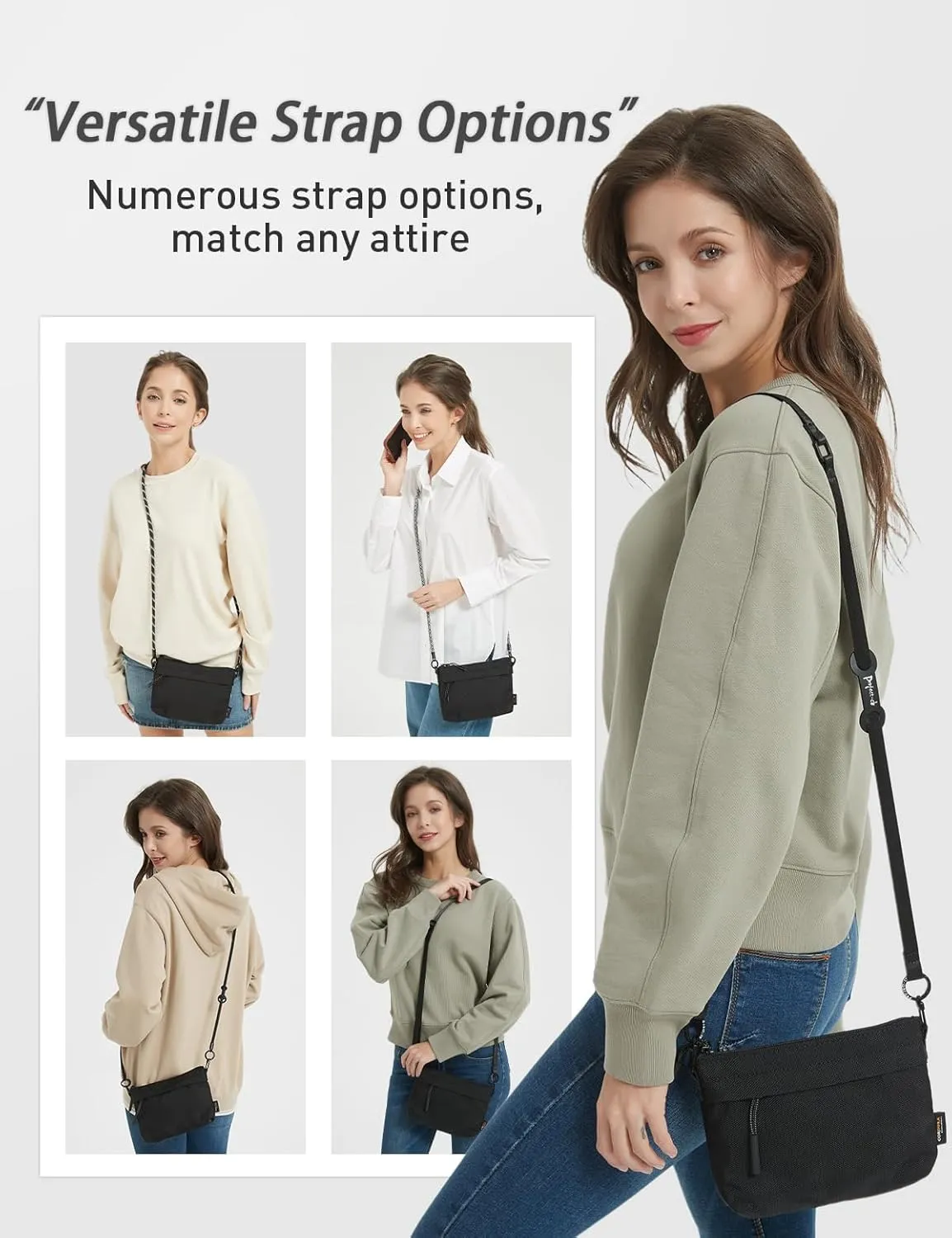 project-cb Crossbody Bag, Cordura Fabric Waterproof Travel Purse, Phone Bag, Small Crossbody Bags for Women & Men