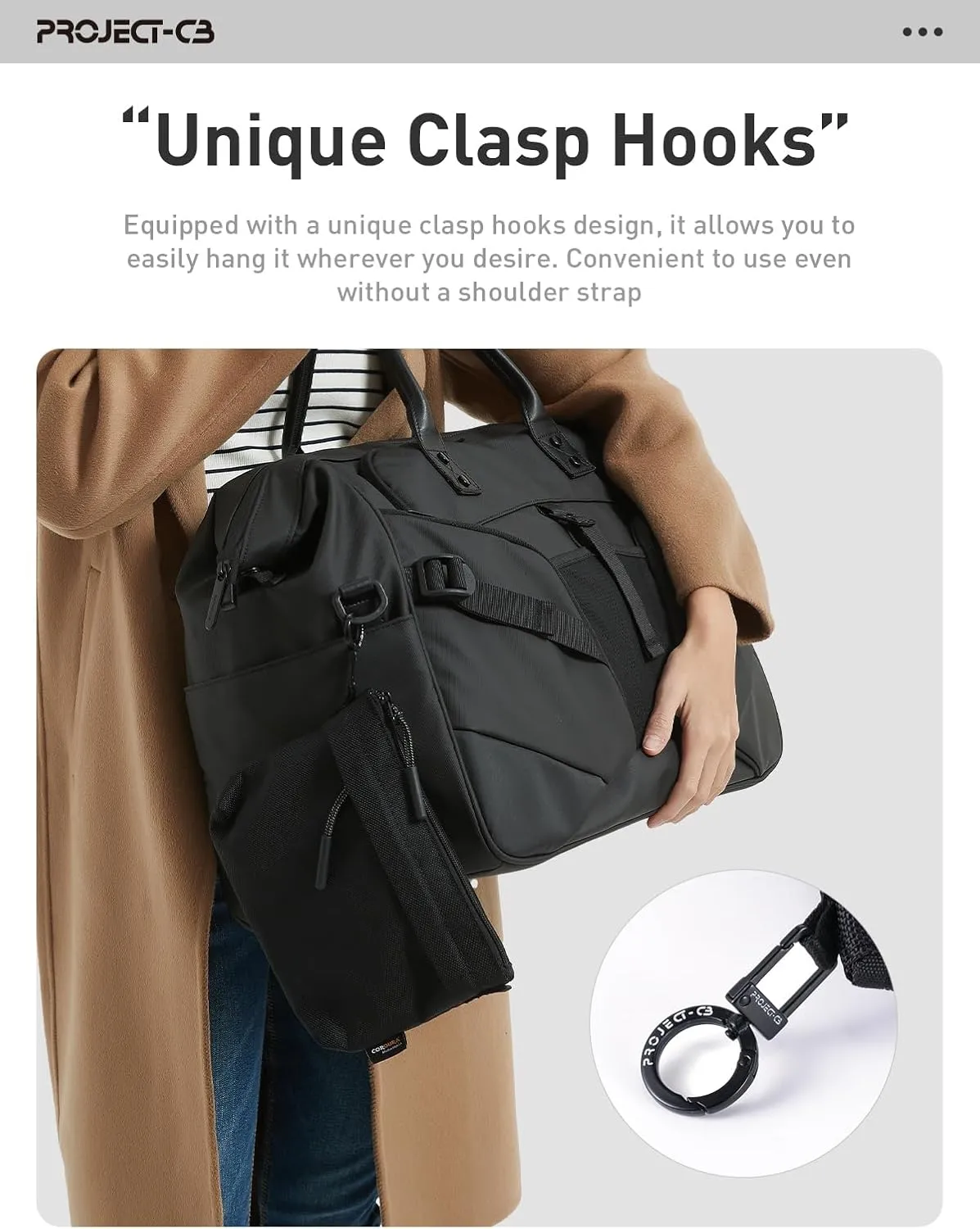 project-cb Crossbody Bag, Cordura Fabric Waterproof Travel Purse, Phone Bag, Small Crossbody Bags for Women & Men