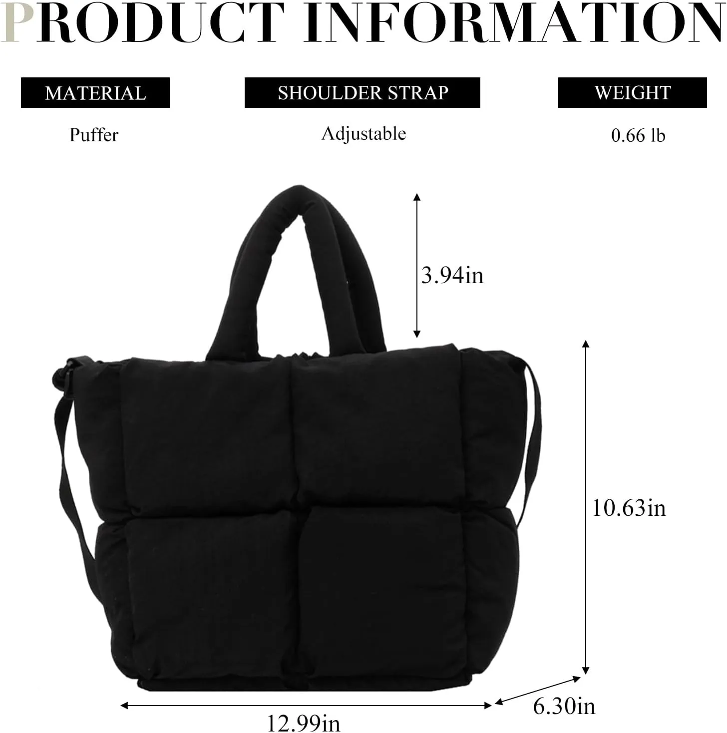 Puffer Tote Bag, Puffy Purse Crossbody Puffer Bags for Women Lightweight Down Cotton Padded Quilted Tote Bag