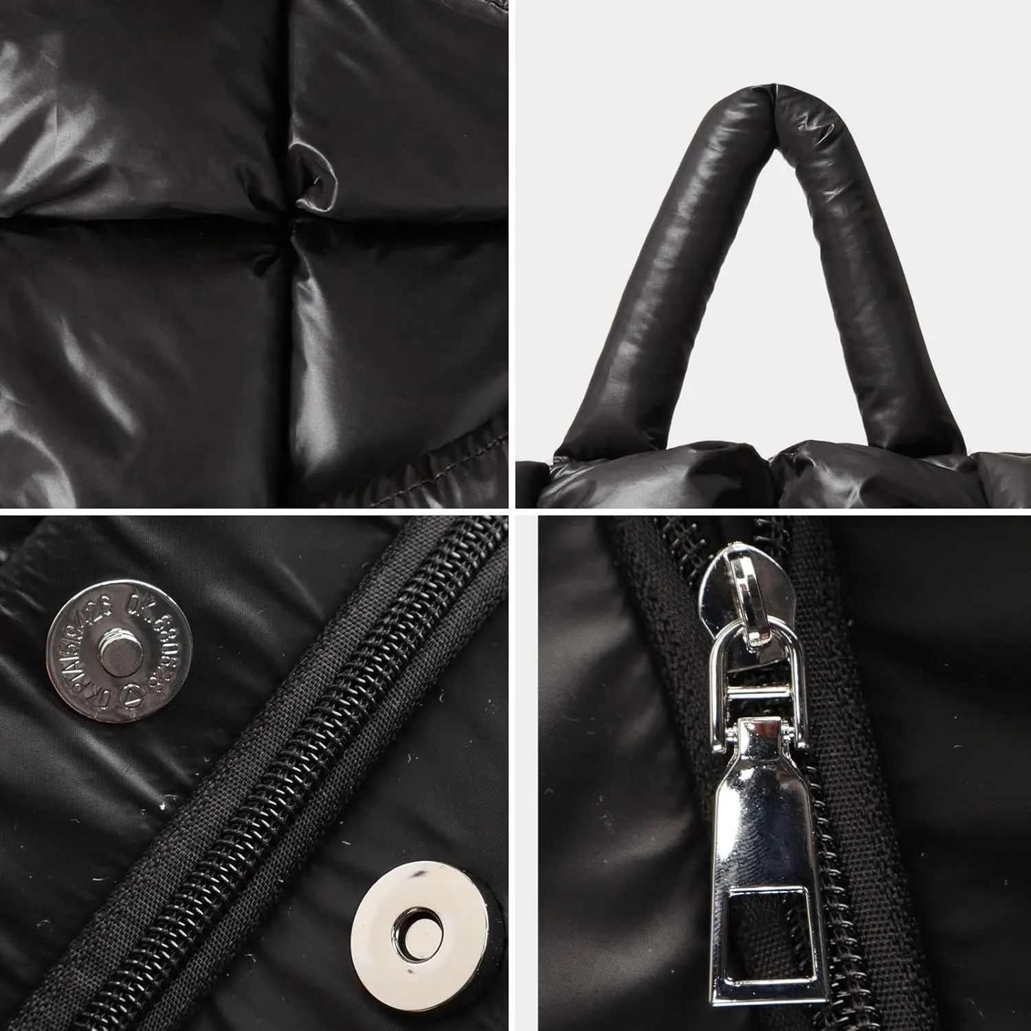 Puffer Tote Bag Soft Puffy Purses for Women Winter Light Down Cotton Padded Quilted Puff Shoulder Handbags