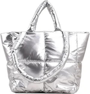 Puffy Tote Bag Padded Puffy Tote Lattice Handbags for Women Large Puffer Tote Bag Shoulder Bag Puffer Luxury Bags