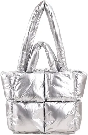 Puffy Tote Bag Padded Puffy Tote Lattice Handbags Large Puffer Tote Bag for Women Shoulder Bag Puffer Luxury Bags